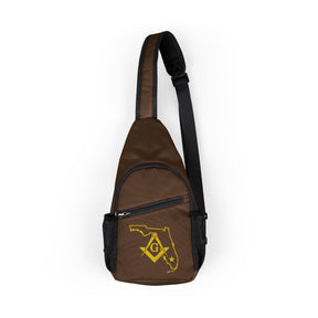 Master Mason Blue Lodge Crossbody Bag - Florida Mason Nylon Fabric - Bricks Masons
