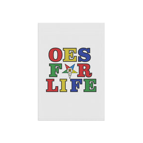 OES Yard Flag - White OES For Life Poly Poplin - Bricks Masons