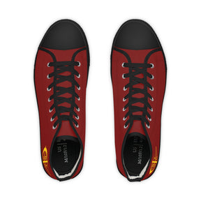 Council of Crusaders Sneaker - High Top Black & White Sole Maroon Canvas - Bricks Masons