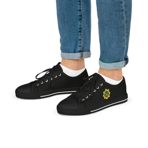 Red Cross of Babylone Sneaker - Low Top Sneaker Black & White Gold & Green Emblem - Bricks Masons