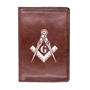 Master Mason Blue Lodge Wallet - Black & Brown - Bricks Masons