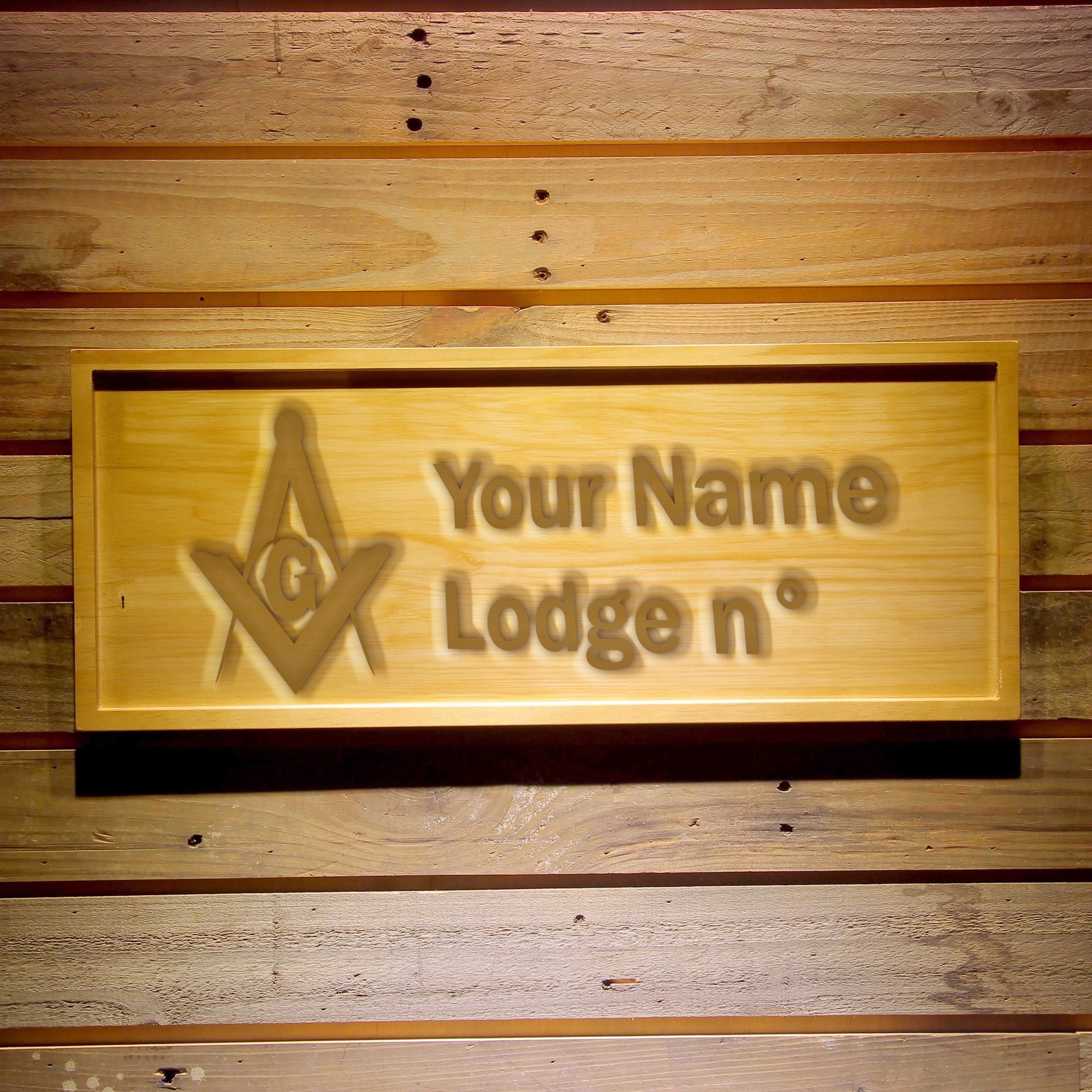 Master Mason Blue Lodge Wooden Sign - 3D Wooden Sign (Customizable) - Bricks Masons