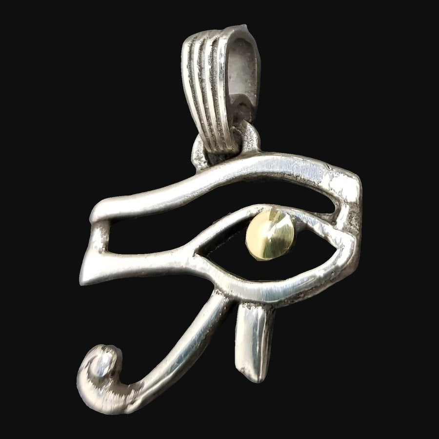 Eye of Horus Pendant in Silver and Gold 3 X 2.5 Cm 4 Gr Art 606 - Bricks Masons
