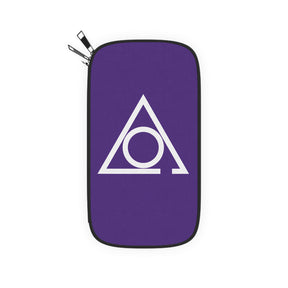 LOCOP Passport Wallet -  Purple With Shoulder & Wrist Strap - Bricks Masons