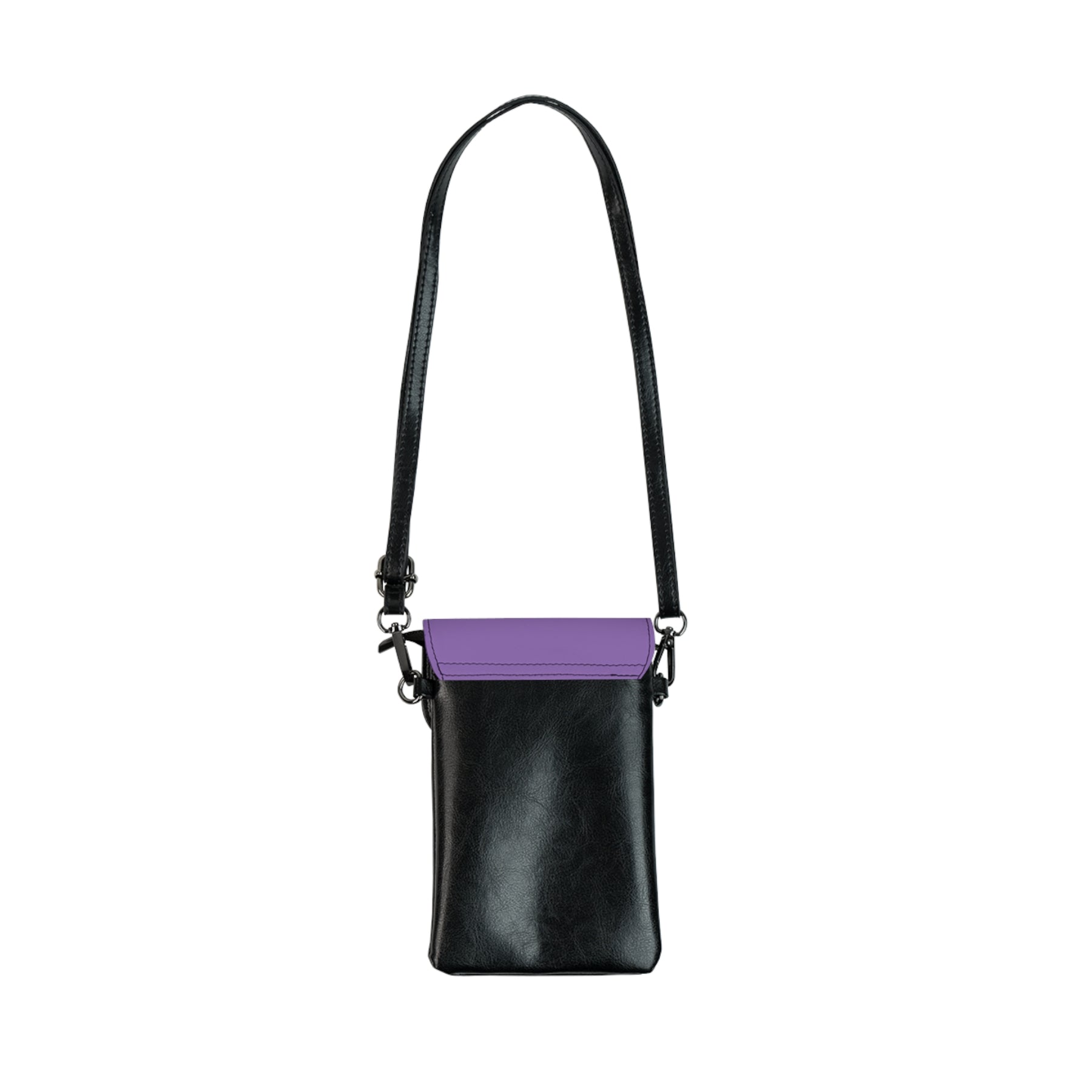 LOCOP Cell Phone Wallet - Purple Microfiber Leather With Adjustable Strap - Bricks Masons