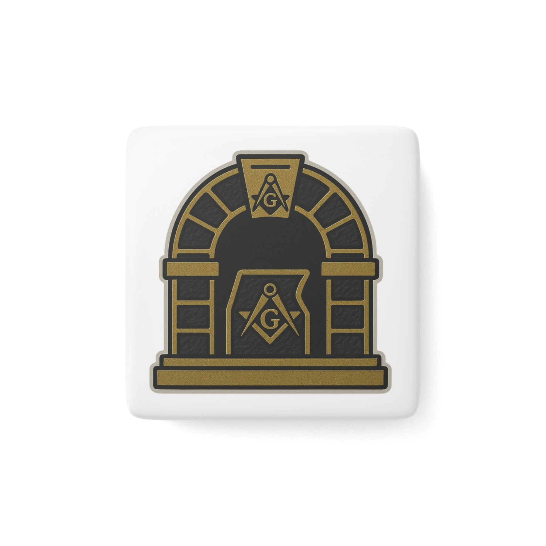Master Mason Blue Lodge Magnet - Porcelain With Magnet - Bricks Masons