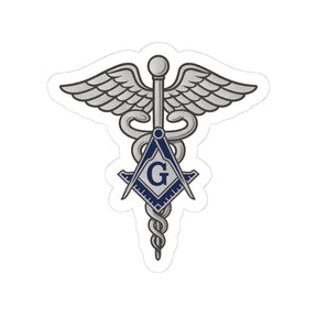 Master Mason Blue Lodge Sticker Decal - Kiss-Cut Silver Medical Doctor - Bricks Masons