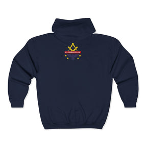 National Sojourners Hoodie - Zip Up Jacket Dual-Side Embroidery - Bricks Masons