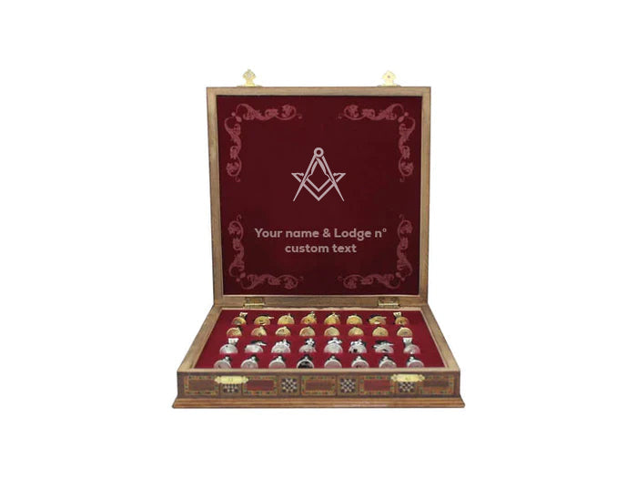 Master Mason Blue Lodge Chess Set - 16.5" (42cm)