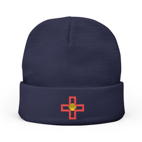 St. Thomas of Acon Beanie - Knit Embroidery Emblem - Bricks Masons