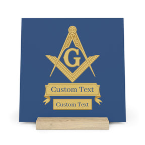 Master Mason Blue Lodge Plaque - Square & Compass G with Custom Text - Bricks Masons