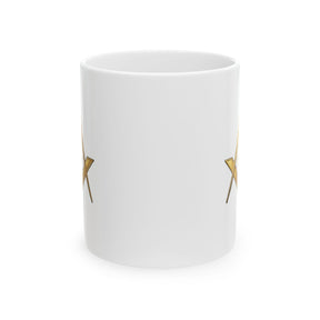 Master Mason Blue Lodge Mug - White with Gold Square & Compasses G - Bricks Masons