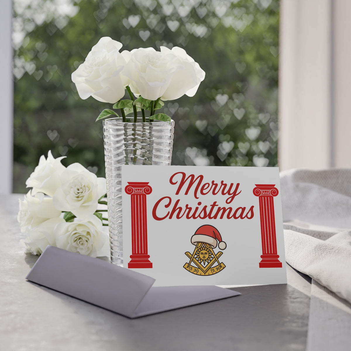 Past Master Blue Lodge Greeting Card -  (Two-sided print) - Bricks Masons