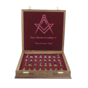 Master Mason Blue Lodge Chess Set - Hand Workmanship Patterns - Bricks Masons