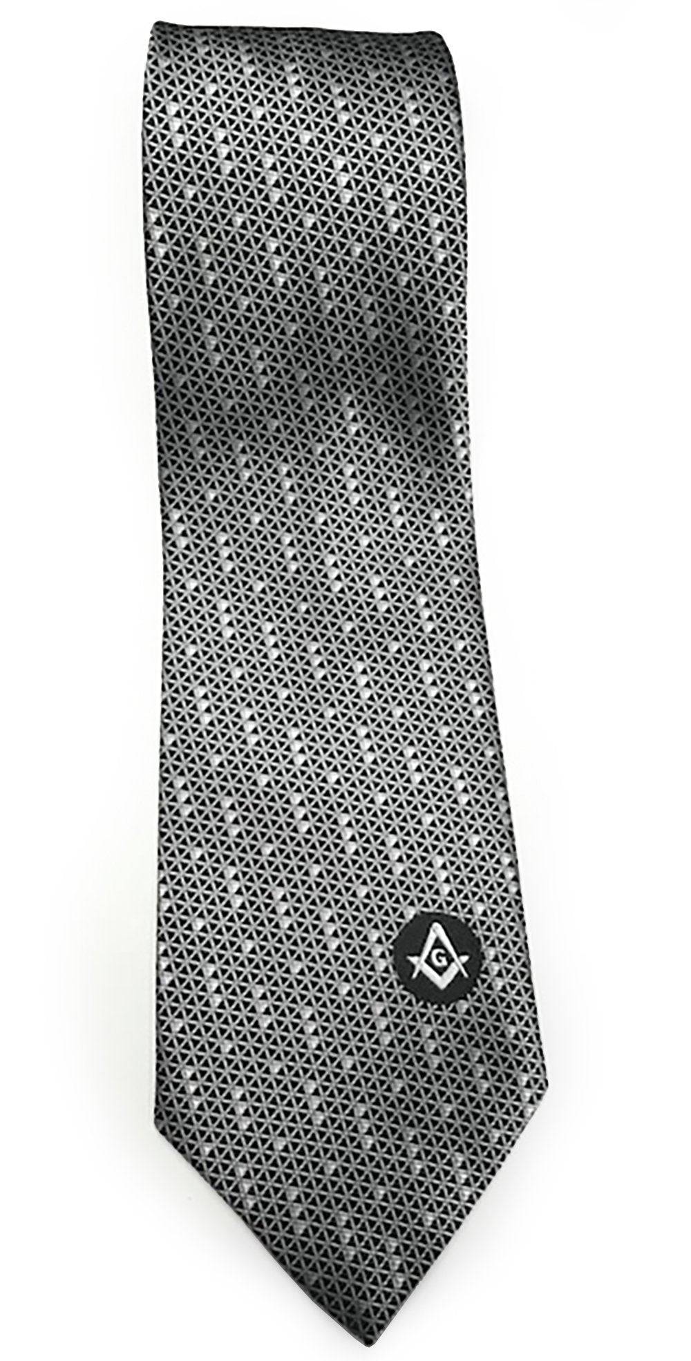 Master Mason Blue Lodge Necktie - Black & White