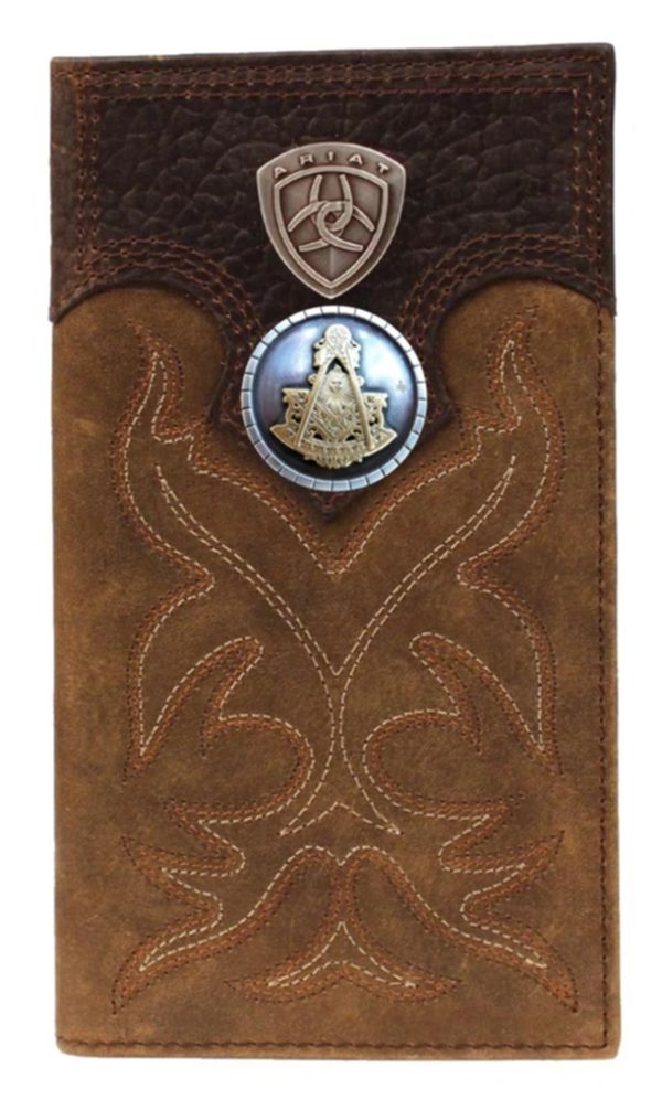 Past Master Blue Lodge Wallet - Square & Compass Trifold or Checkbook - Bricks Masons