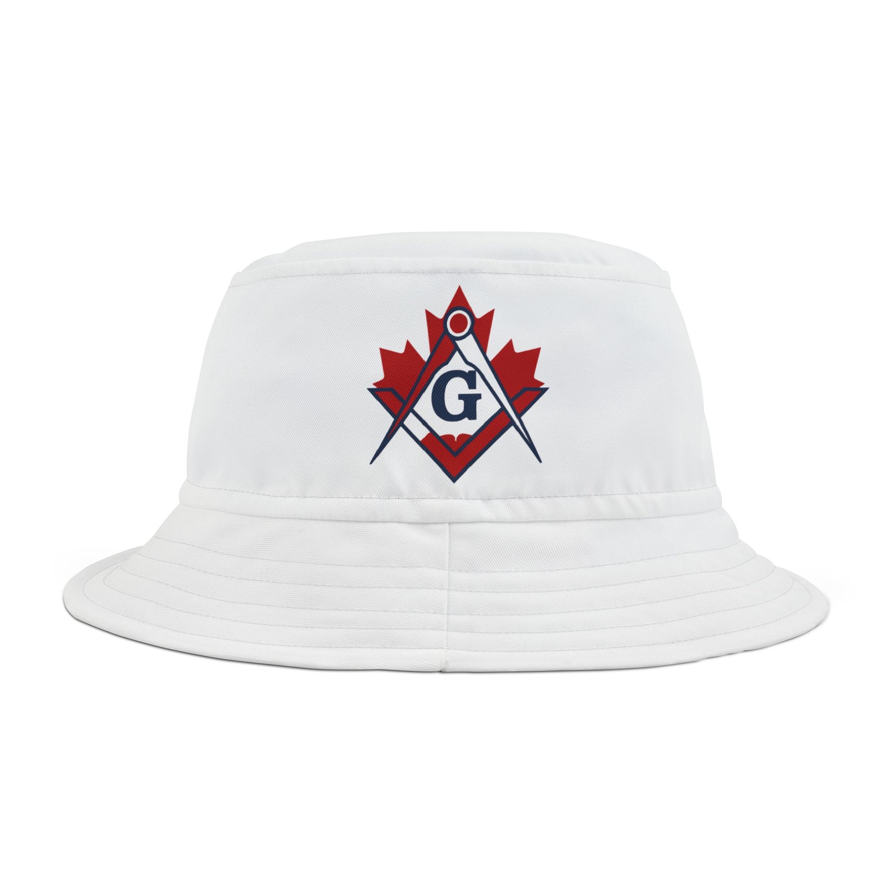 Master Mason Blue Lodge Canada Jurisdiction Bucket Hat - White Canada Mason - Bricks Masons