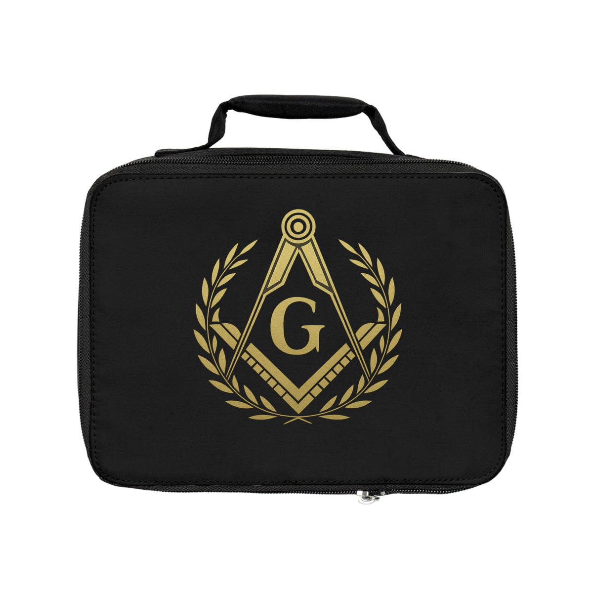 Master Mason Blue Lodge Lunch Bag - Gold Square & Compass G with Wreath - Bricks Masons