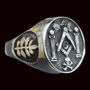 Masonic Ring Columns in Silver Freemasonry 1.6 cm 8 gr Art 75 - Bricks Masons