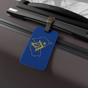 Master Mason Blue Lodge Australia Jurisdiction Luggage Tag - S&C G With Leather Strap - Bricks Masons