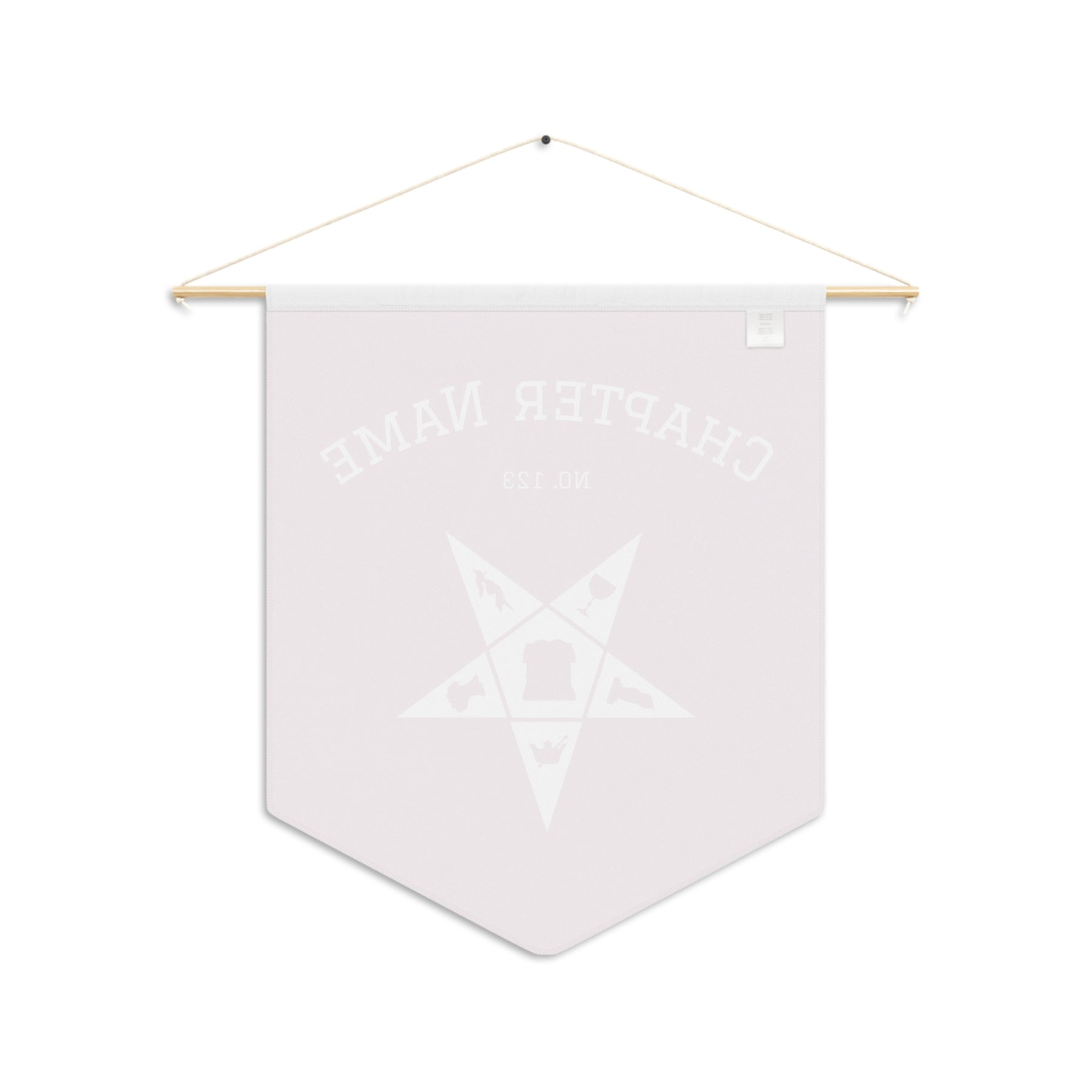 OES Pennant - Pink & White Star With Personalization - Bricks Masons
