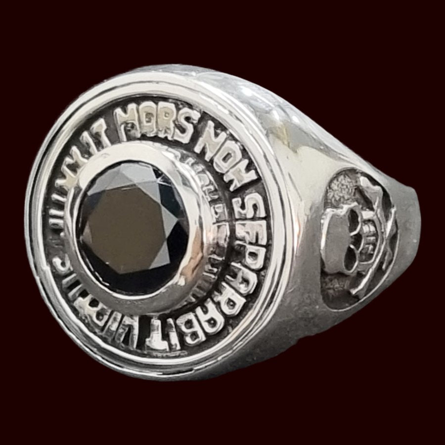 Masonic Ring Virtus Junxit Stone Silver Freemasonry Art 76 - Bricks Masons