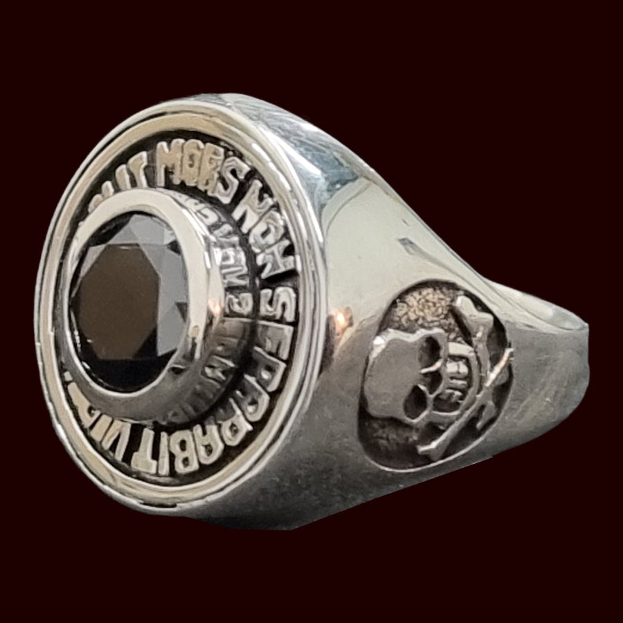 Masonic Ring Virtus Junxit Stone Silver Freemasonry Art 76 - Bricks Masons