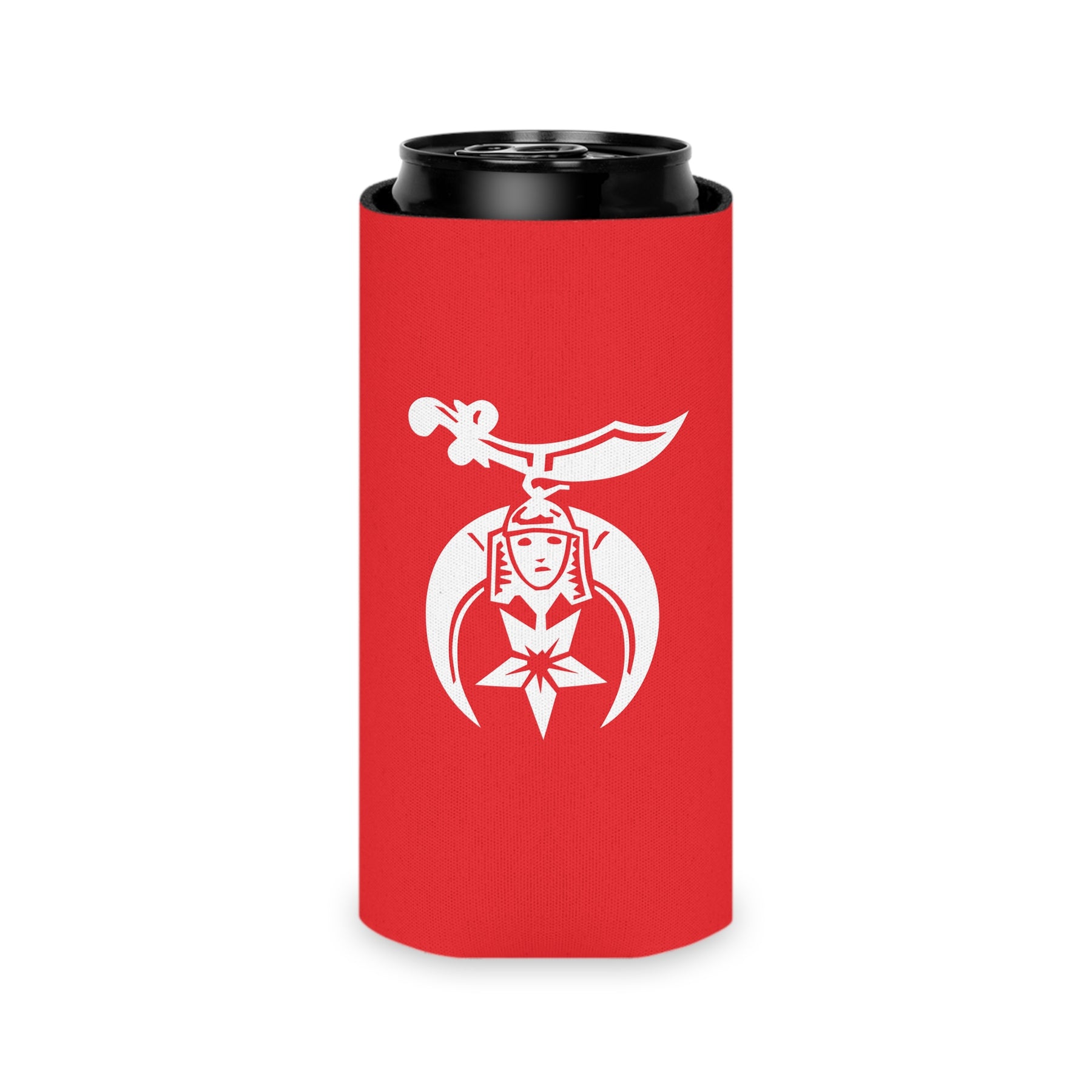 Shriners Can Cooler - Red Polyester Exterior - Bricks Masons