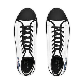 Master Mason Blue Lodge Sneaker - High Top Black & White Sole with USA FLAG S&C G - Bricks Masons