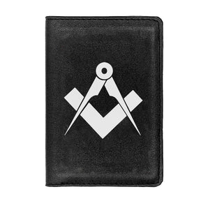 Master Mason Blue Lodge Wallet - Black & Brown - Bricks Masons