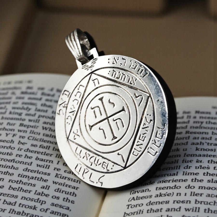 Wiccan Pendant Fifth Pentacle consecrated to Saturn Silver 3 cm 13 g 3 cm 44 Seals of Solomon Art 794 - Bricks Masons