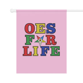 OES Yard Flag - Pink OES For Life Poly Poplin - Bricks Masons