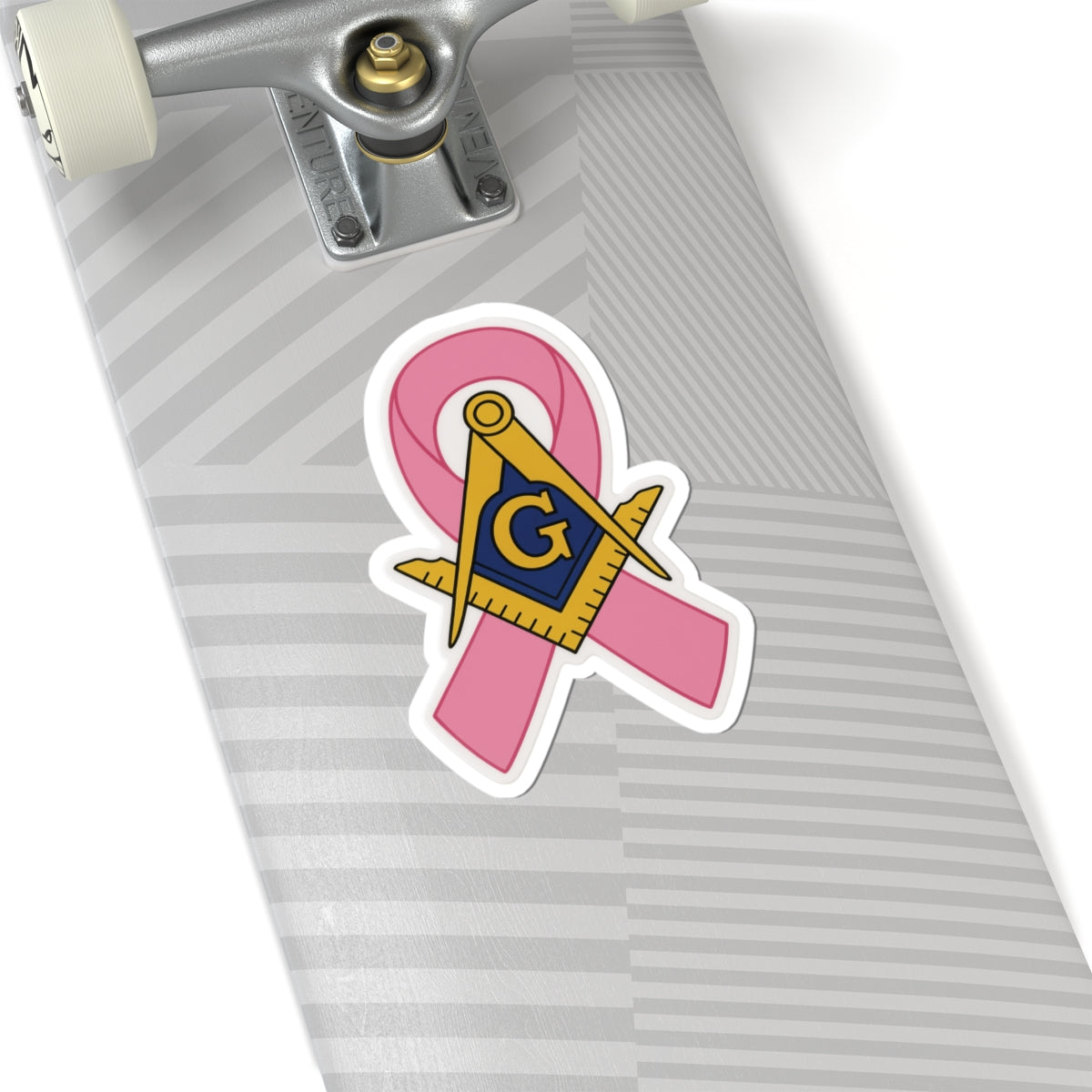 Master Mason Blue Lodge Sticker Decal - Kiss-Cut Breast Cancer Awareness - Bricks Masons