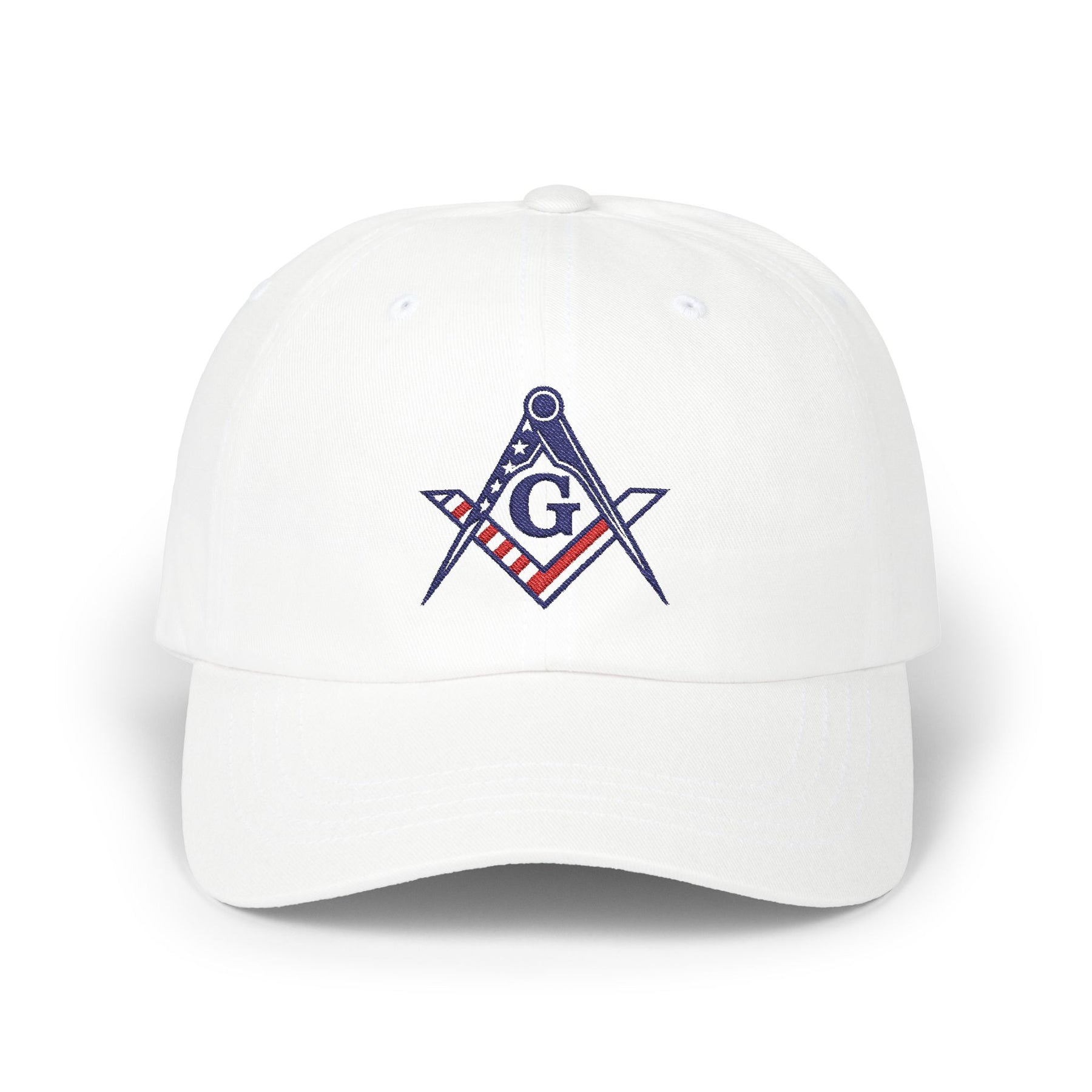 Master Mason Blue Lodge Baseball Cap - Embroidered Patriotic Masonic Dad Cap American Flag - Bricks Masons