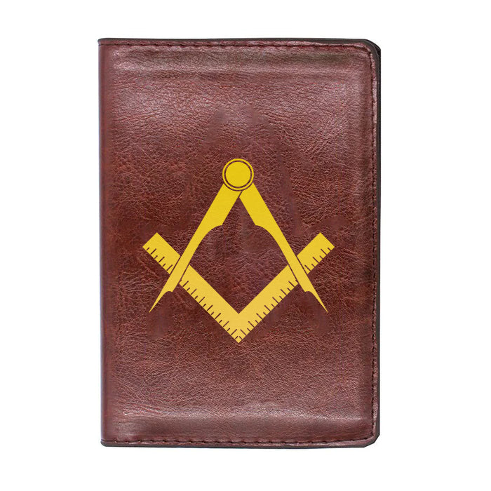 Master Mason Blue Lodge Wallet - Black & Brown - Bricks Masons