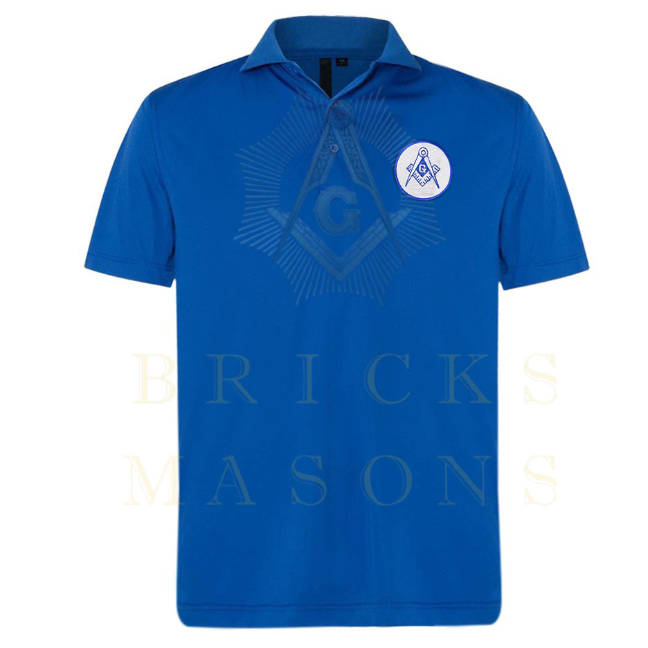 Master Mason Blue Lodge Polo Shirt - Square & Compass G Various Colors - Bricks Masons