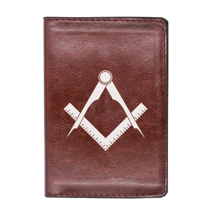 Master Mason Blue Lodge Wallet - Black & Brown - Bricks Masons