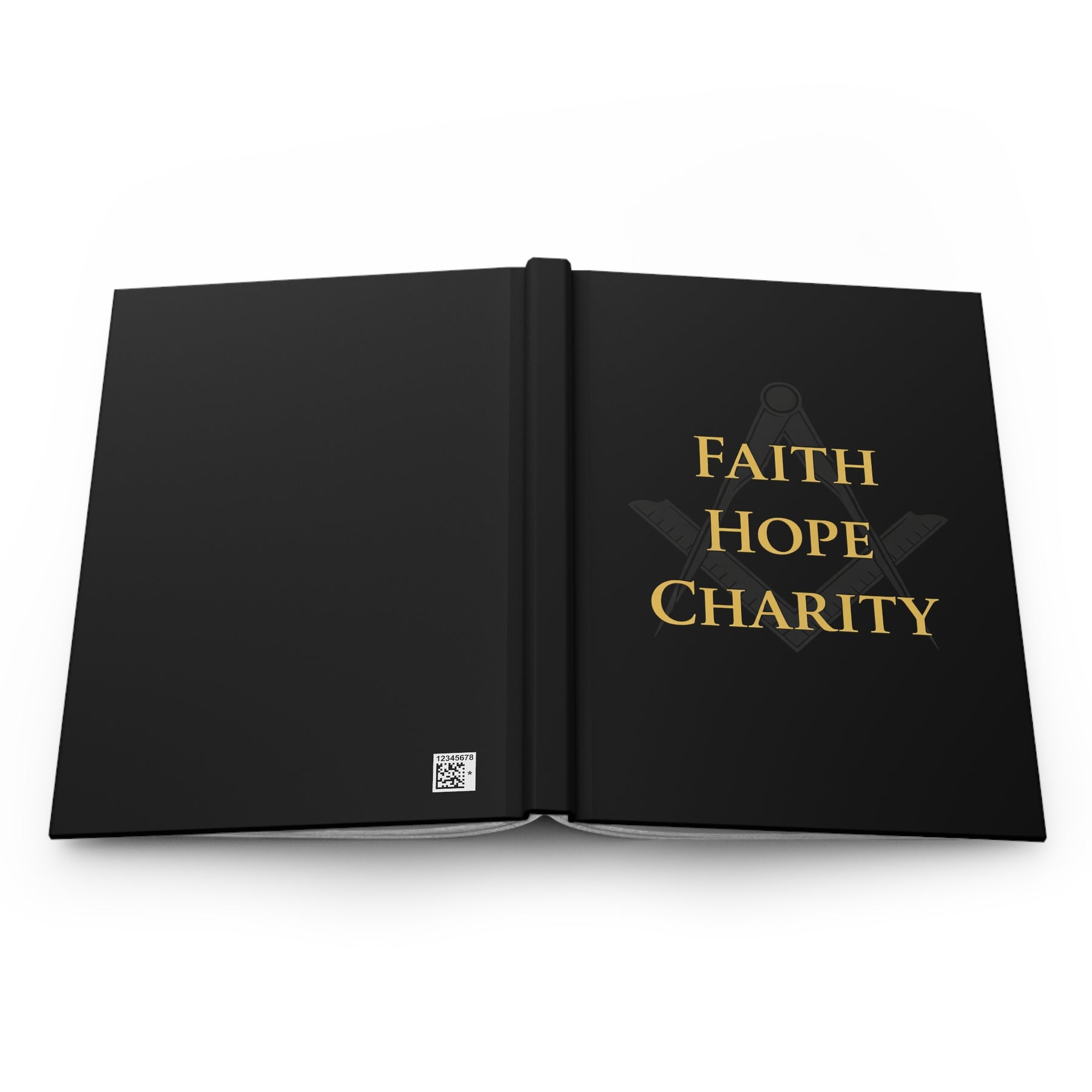Master Mason Blue Lodge Journal - Faith Hope & Charity with Square & Compasses Emblem