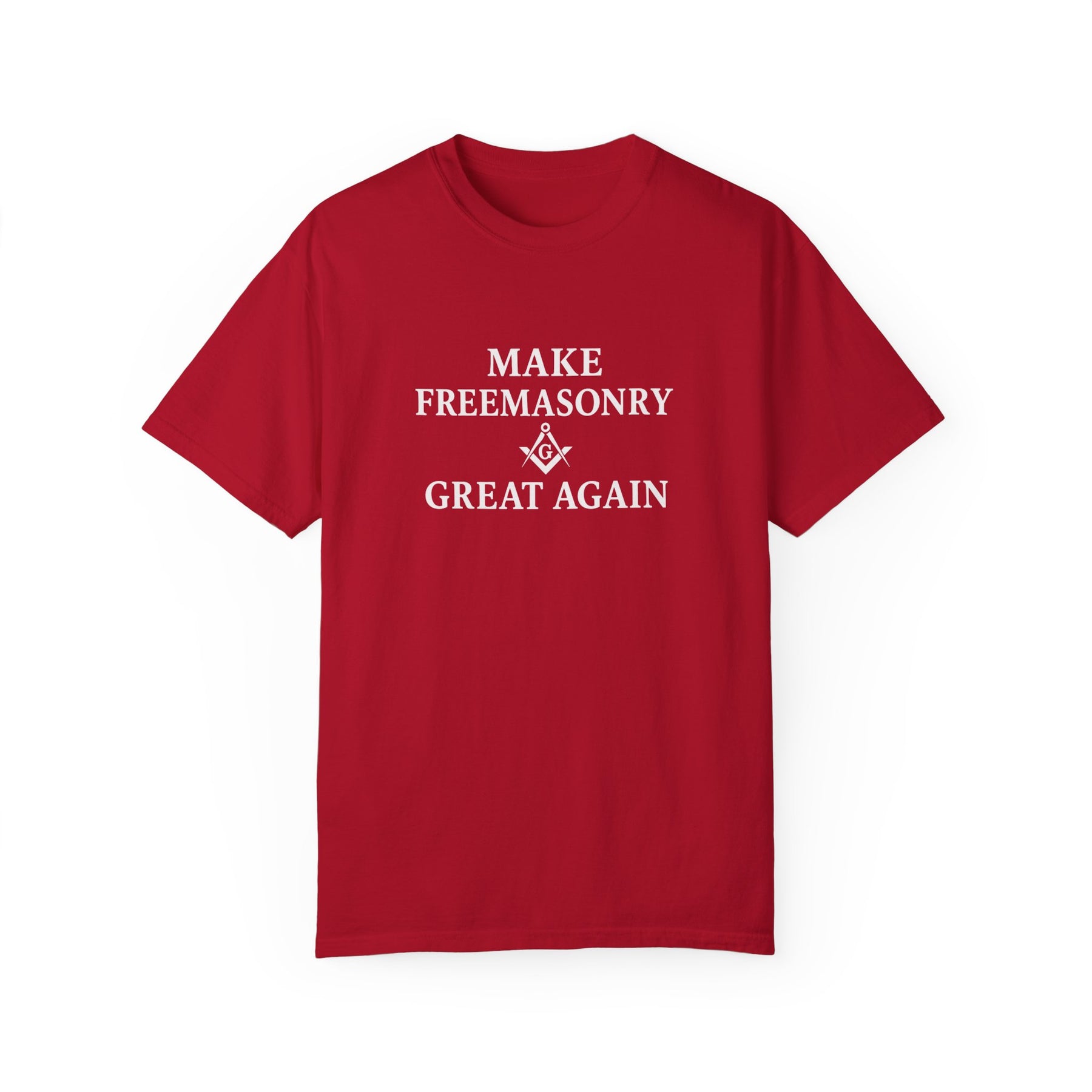 Master Mason Blue Lodge T-Shirt - Make Freemasonry Great Again Garment-Dyed Tee - Bricks Masons