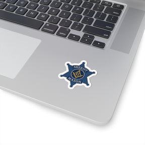 Master Mason Blue Lodge Sticker Decal - Kiss-Cut Blue Sheriff Star - Bricks Masons