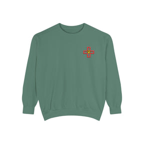 St. Thomas of Acon Sweatshirt - Embroidered Red Cross of Acon - Bricks Masons