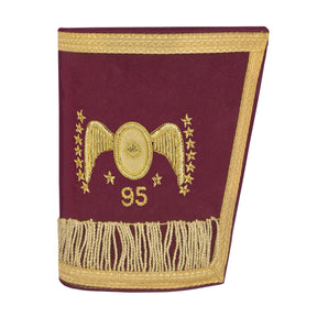 95th Degree Memphis Misraim Regalia Set - Burgundy & Gold Hand Embroidery - Bricks Masons