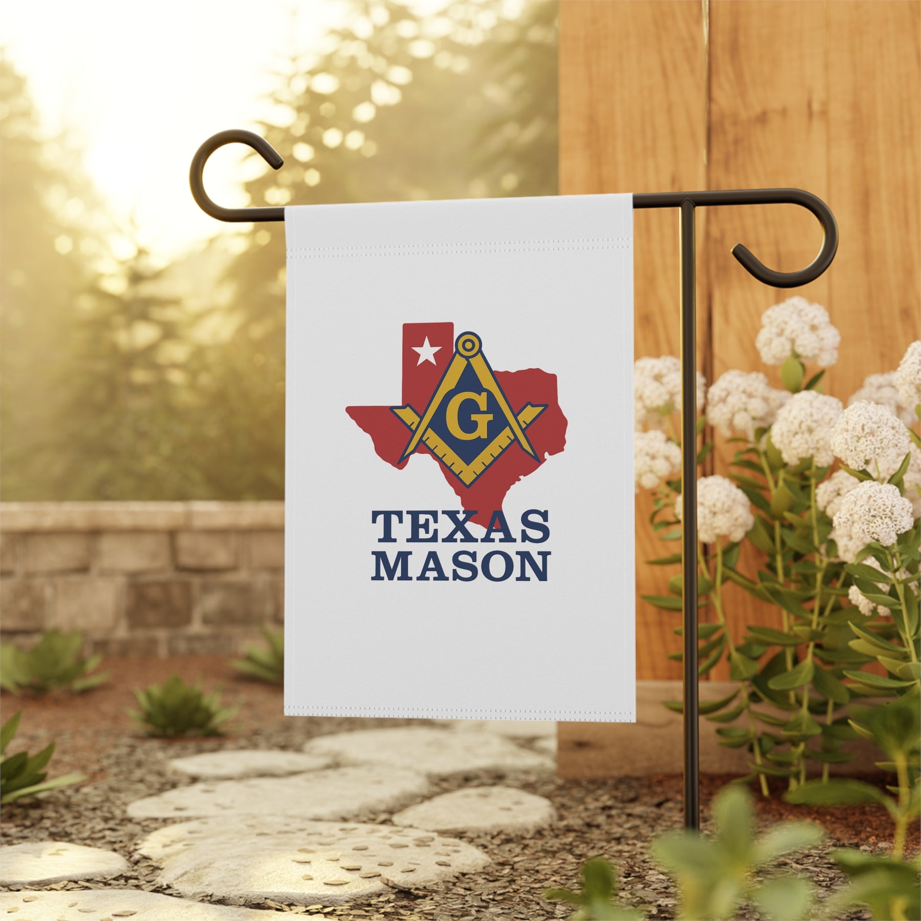 Master Mason Blue Lodge Yard Flag - Texas Masons Printed Poly Poplin - Bricks Masons
