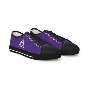 LOCOP Sneaker - Low Top Sneaker Black & White Purple Canvas White Emblem - Bricks Masons