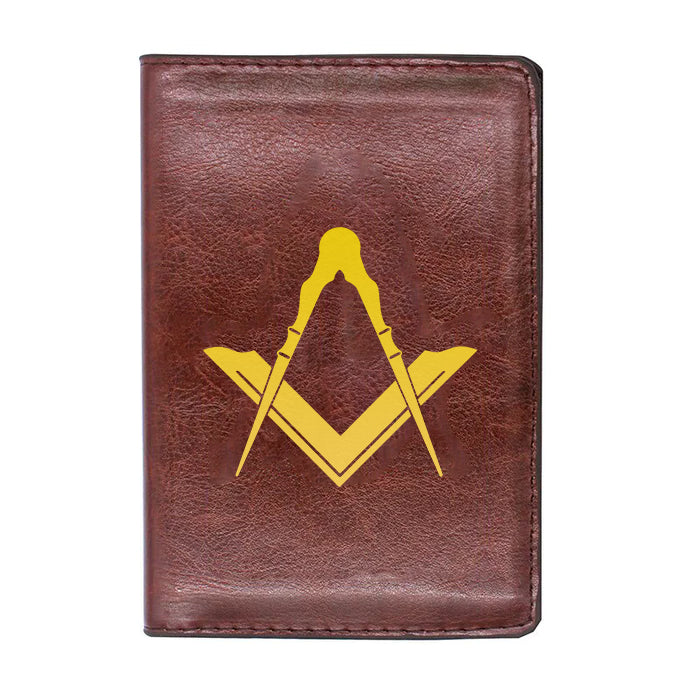 Master Mason Blue Lodge Wallet - Black & Brown - Bricks Masons