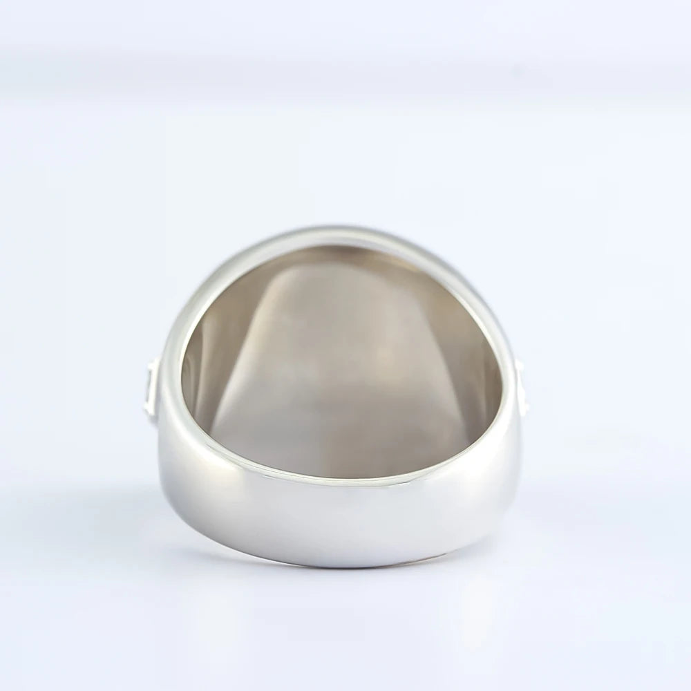 Master Mason Blue Lodge Ring - Sterling Silver S&C G with Stones On The Sides