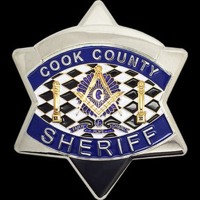 Master Mason Blue Lodge Badge - The Cook County Sheriff Star - Bricks Masons