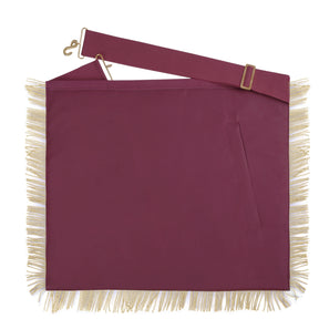 95th Degree Memphis Misraim French Regulation Apron - Burgundy Velvet With Gold Hand Embroidery Bullion