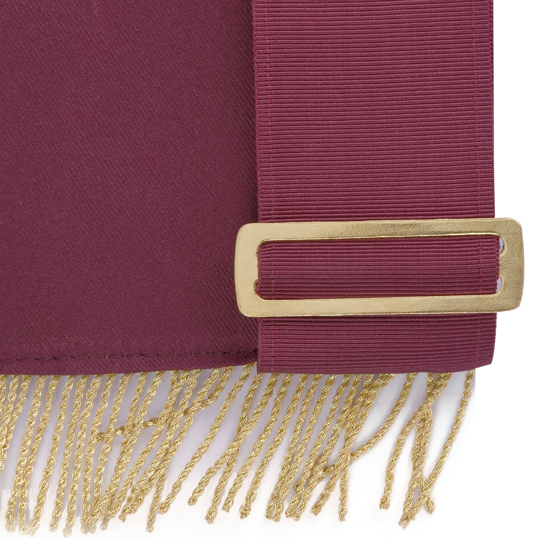 95th Degree Memphis Misraim French Regulation Apron - Burgundy Velvet With Gold Hand Embroidery Bullion