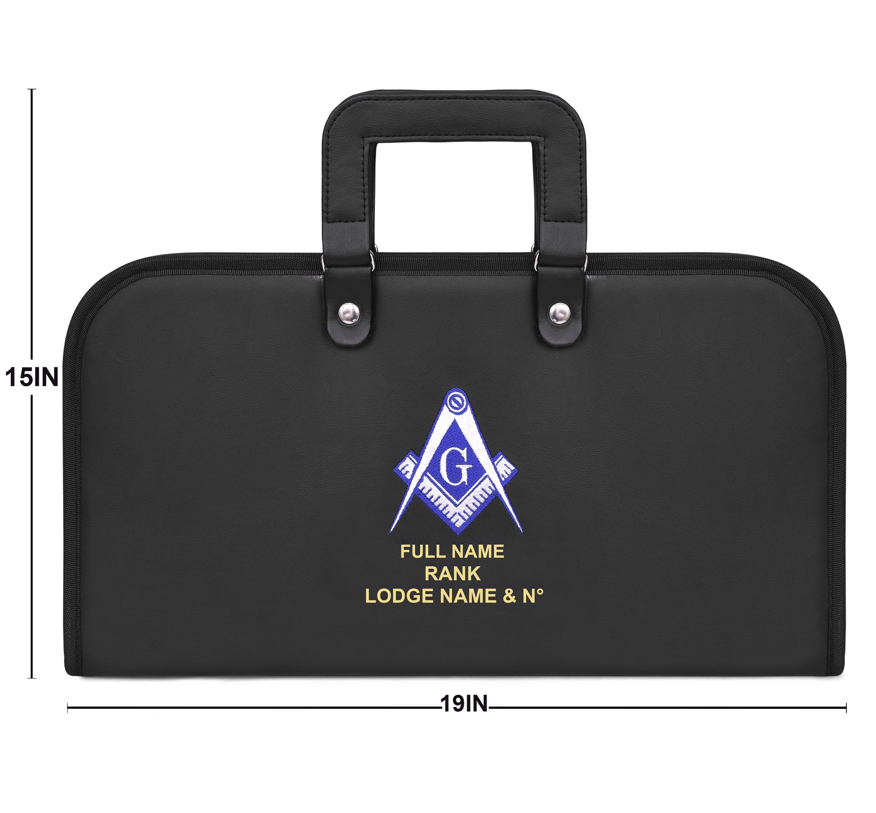 Master Mason Blue Lodge Chain Collar Case - White & Blue S & C Soft Case Half Size - Bricks Masons